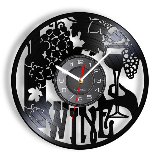 Vinyl Record Wine Logo Wall Clock