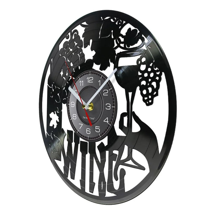 Vinyl Record Wine Logo Wall Clock