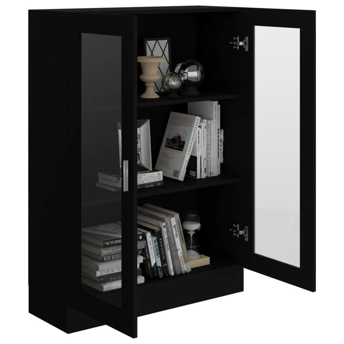 Vitrine Cabinet Black 82.5x30.5x115 Cm Engineered Wood