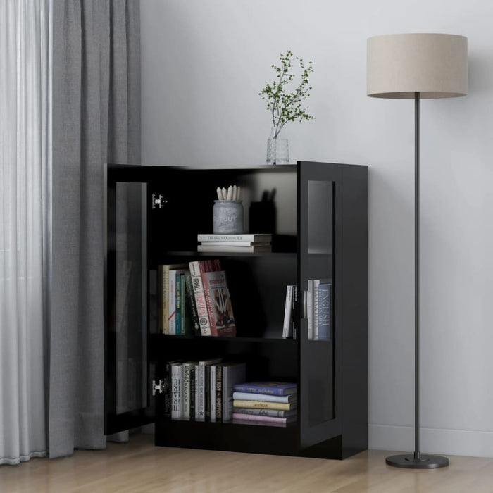 Vitrine Cabinet Black 82.5x30.5x115 Cm Engineered Wood