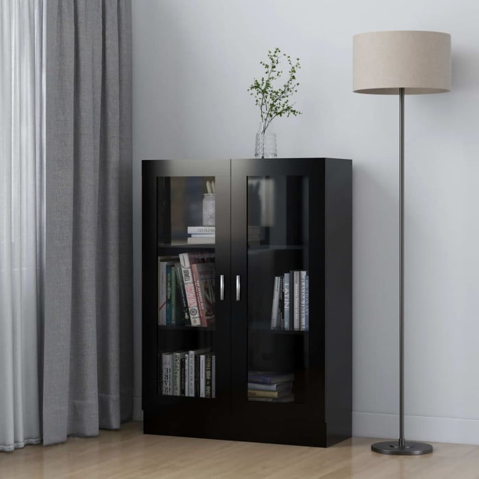 Vitrine Cabinet Black 82.5x30.5x115 Cm Engineered Wood