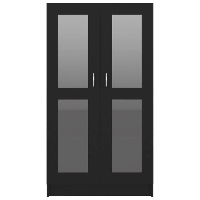 Vitrine Cabinet Black 82.5x30.5x150 Cm Engineered Wood