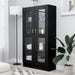 Vitrine Cabinet Black 82.5x30.5x150 Cm Engineered Wood