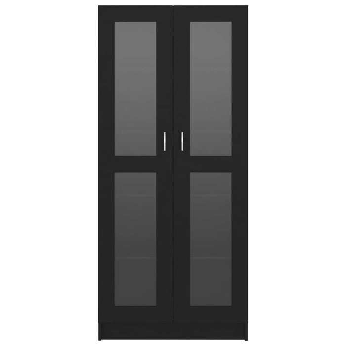 Vitrine Cabinet Black 82.5x30.5x185.5 Cm Engineered Wood