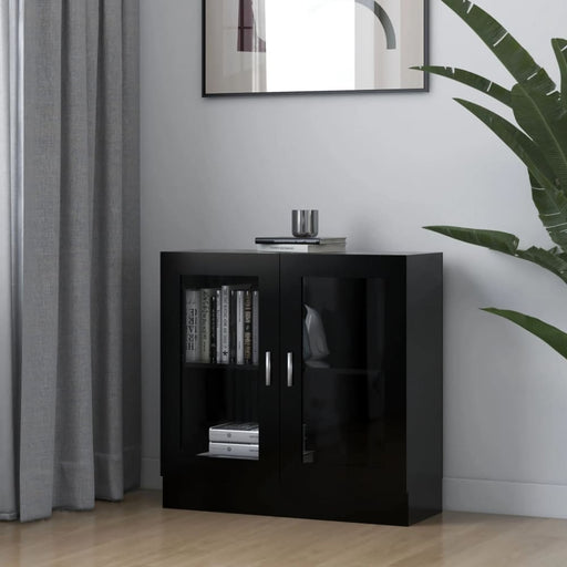 Vitrine Cabinet Black 82.5x30.5x80 Cm Engineered Wood Nbxiax
