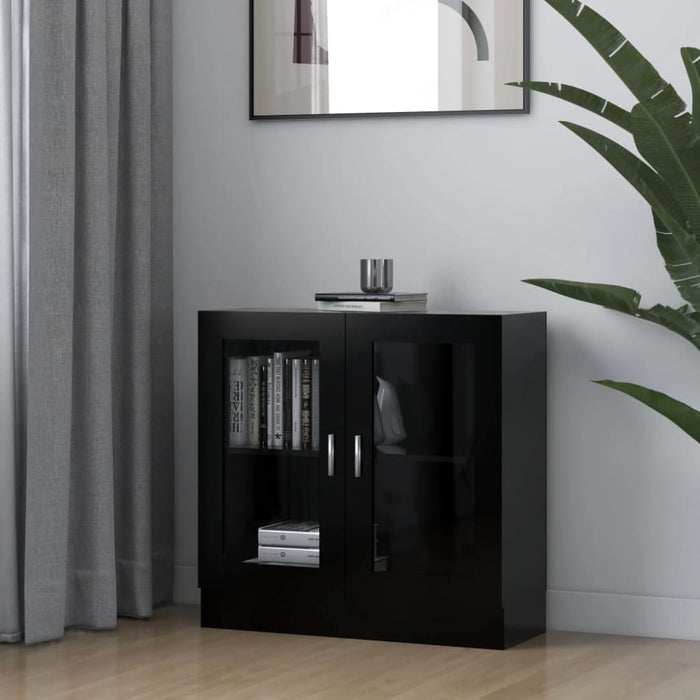 Vitrine Cabinet Black 82.5x30.5x80 Cm Engineered Wood Nbxiax