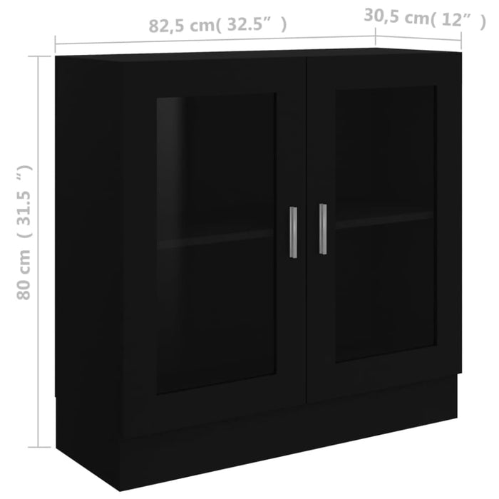 Vitrine Cabinet Black 82.5x30.5x80 Cm Engineered Wood Nbxiax
