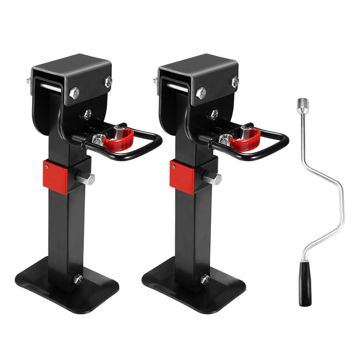 2X 400Mm Drop Down Corner Legs W / Handle Steel Base 1200Lbs Caravan Camper Trailer