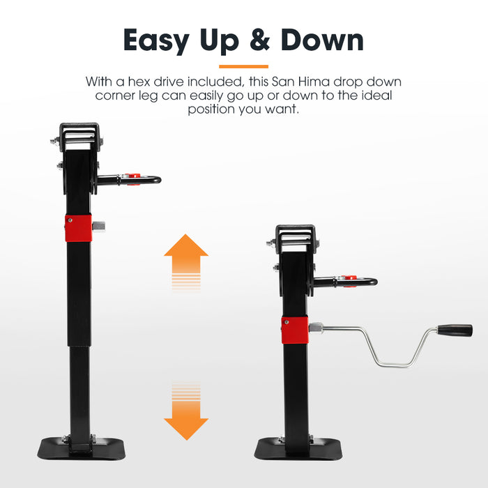 Drop Down Corner Legs 400Mm- 740Mm Caravan Stabilizer 1200Lbs / 1500Lbs