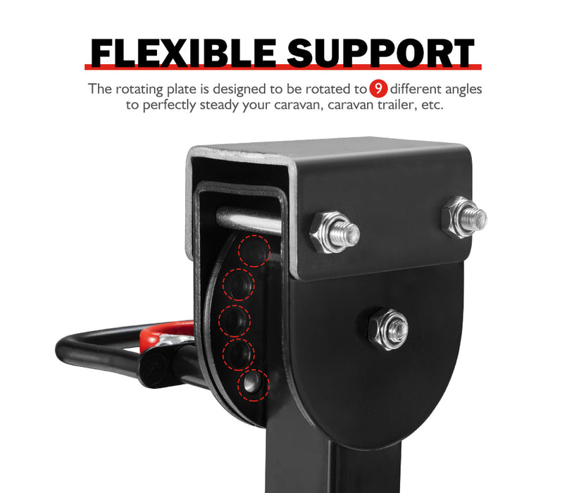 4X 400Mm Drop Down Corner Legs 1200Lbs Steel Base Caravan Camper Trailer W / Handle