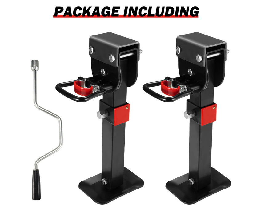 2X 400Mm Drop Down Corner Legs W / Handle Steel Base 1200Lbs Caravan Camper Trailer