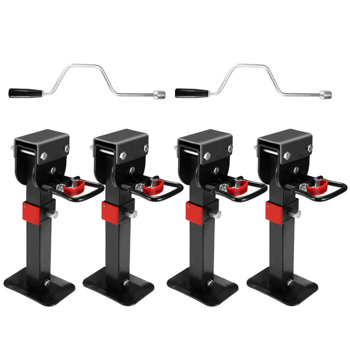 4X 400Mm Drop Down Corner Legs 1200Lbs Steel Base Caravan Camper Trailer W / Handle