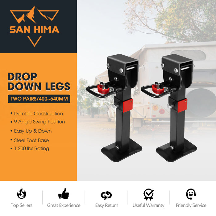 Drop Down Corner Legs 400Mm- 740Mm Caravan Stabilizer 1200Lbs / 1500Lbs