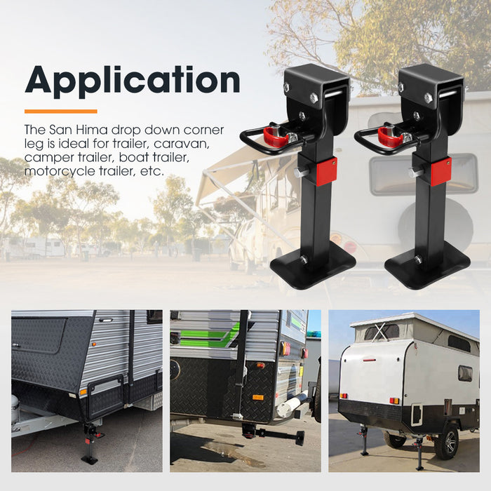 Drop Down Corner Legs 400Mm- 740Mm Caravan Stabilizer 1200Lbs / 1500Lbs