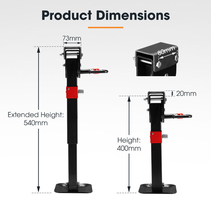 Drop Down Corner Legs 400Mm- 740Mm Caravan Stabilizer 1200Lbs / 1500Lbs