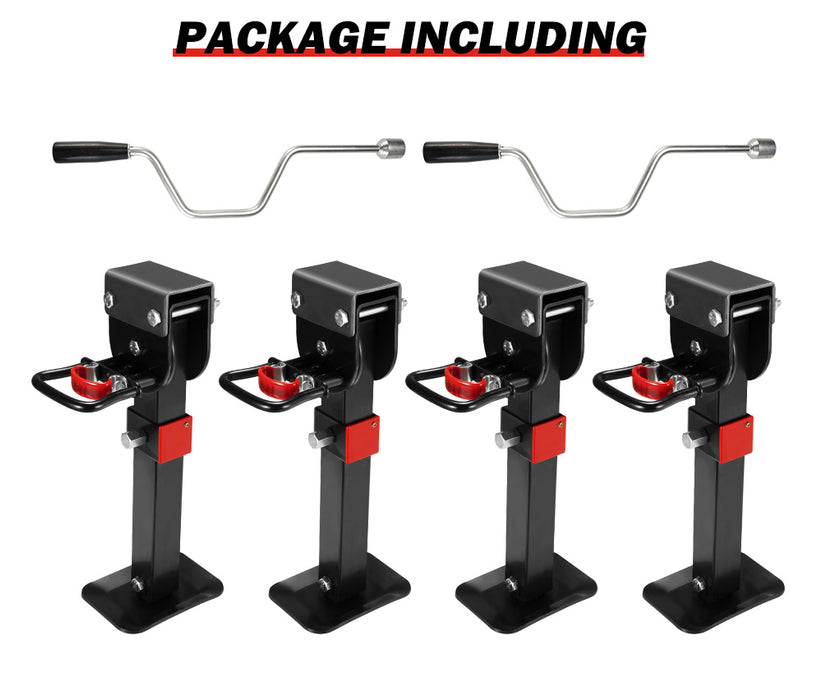 4X 400Mm Drop Down Corner Legs 1200Lbs Steel Base Caravan Camper Trailer W / Handle