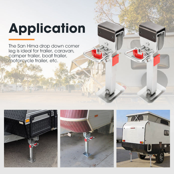 Drop Down Corner Legs 400Mm- 740Mm Caravan Stabilizer 1200Lbs / 1500Lbs