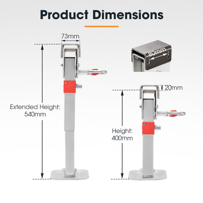 Drop Down Corner Legs 400Mm- 740Mm Caravan Stabilizer 1200Lbs / 1500Lbs