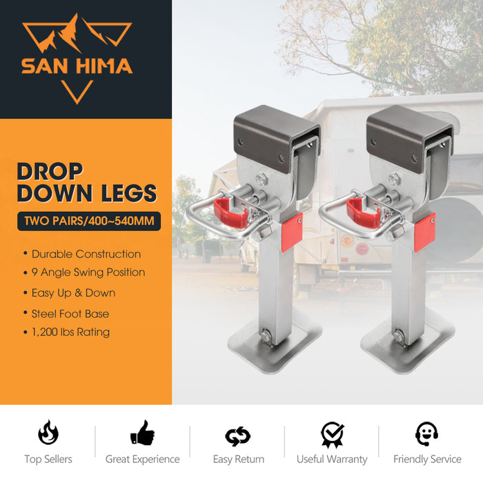 Drop Down Corner Legs 400Mm- 740Mm Caravan Stabilizer 1200Lbs / 1500Lbs