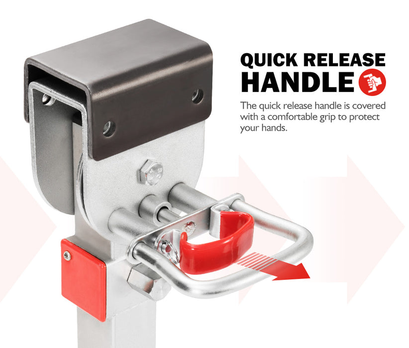 4X400Mm Drop Down Corner Legs W / Handle Steel Base Caravan Stabilizer Leg 1200Lbs