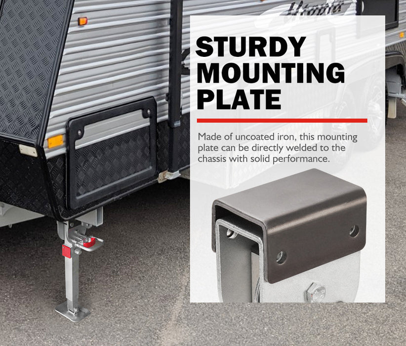 4X400Mm Drop Down Corner Legs W / Handle Steel Base Caravan Stabilizer Leg 1200Lbs