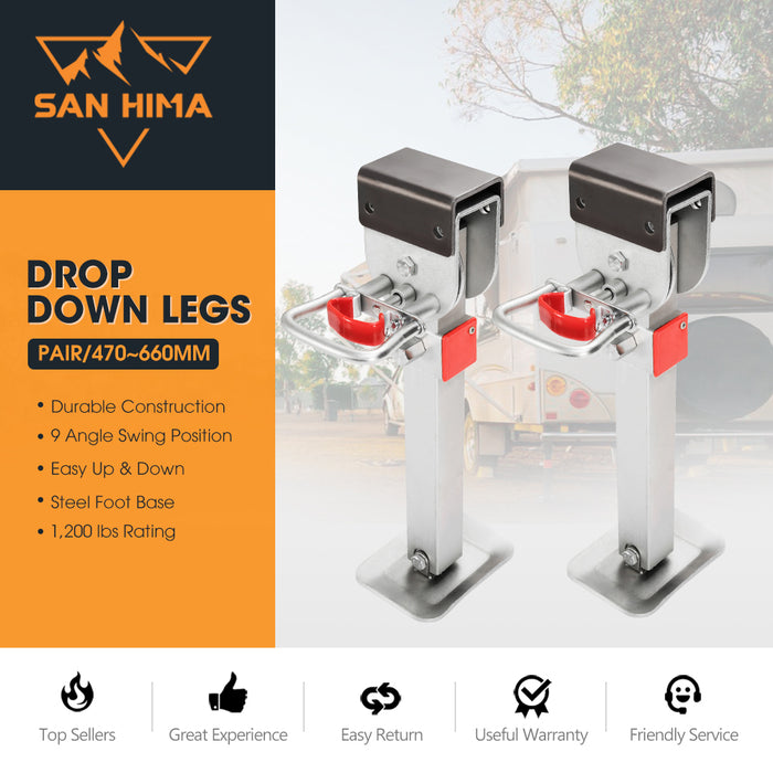 Drop Down Corner Legs 400Mm- 740Mm Caravan Stabilizer 1200Lbs / 1500Lbs