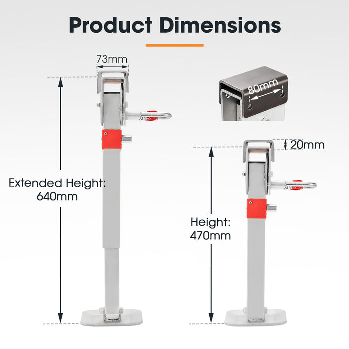 Drop Down Corner Legs 400Mm- 740Mm Caravan Stabilizer 1200Lbs / 1500Lbs