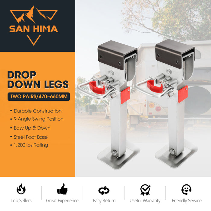 Drop Down Corner Legs 400Mm- 740Mm Caravan Stabilizer 1200Lbs / 1500Lbs