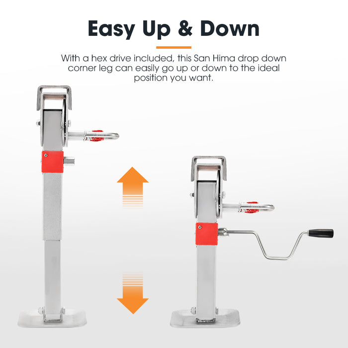 Drop Down Corner Legs 400Mm- 740Mm Caravan Stabilizer 1200Lbs / 1500Lbs