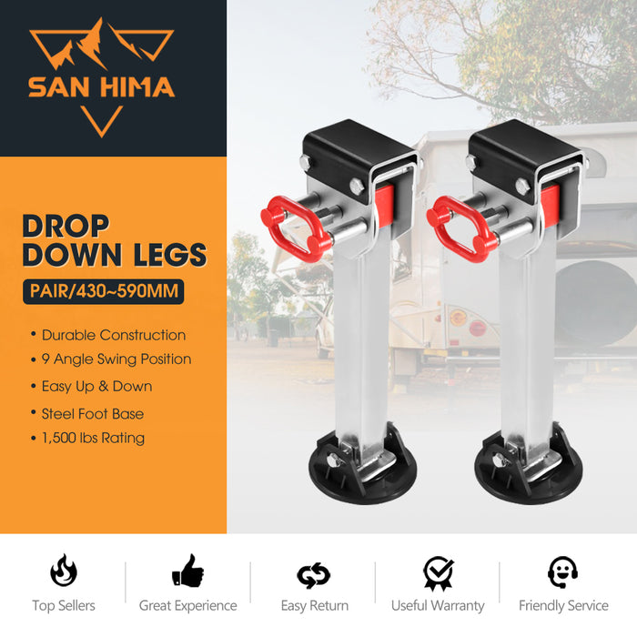 Drop Down Corner Legs 400Mm- 740Mm Caravan Stabilizer 1200Lbs / 1500Lbs