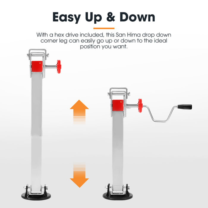 Drop Down Corner Legs 400Mm- 740Mm Caravan Stabilizer 1200Lbs / 1500Lbs