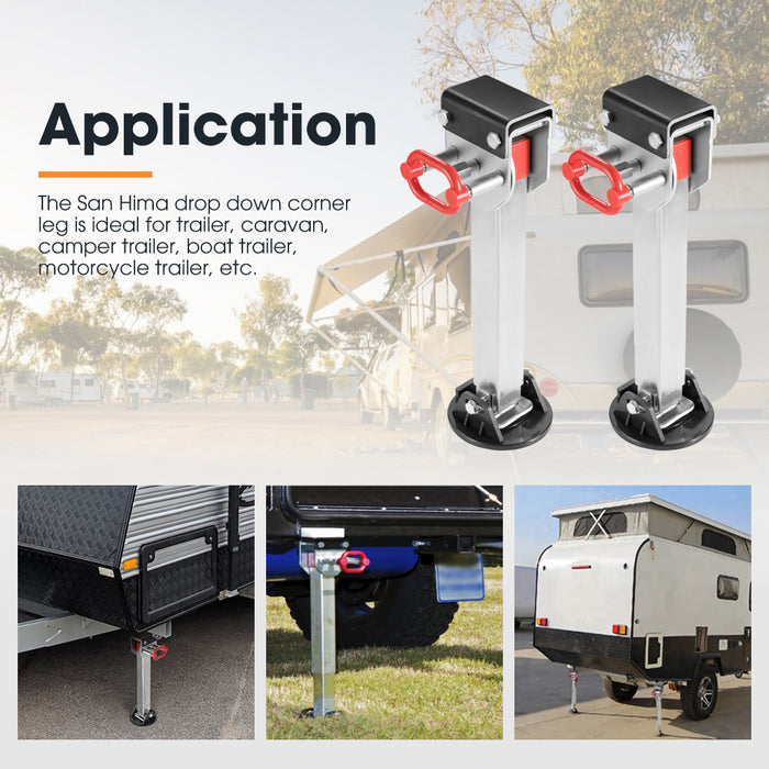 Drop Down Corner Legs 400Mm- 740Mm Caravan Stabilizer 1200Lbs / 1500Lbs