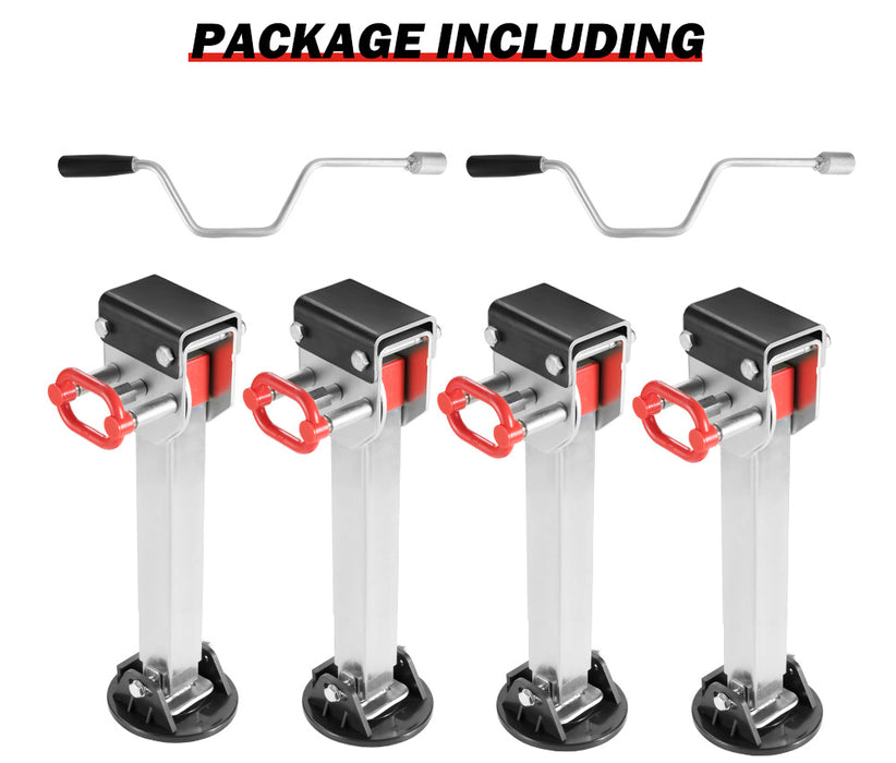 4X 590Mm Drop Down Corner Steadies Stabilizer Legs Caravan Camper Trailer