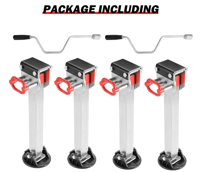 4X 740Mm Drop Down Corner Steadies Stabilizer Legs Caravan Camper Trailer