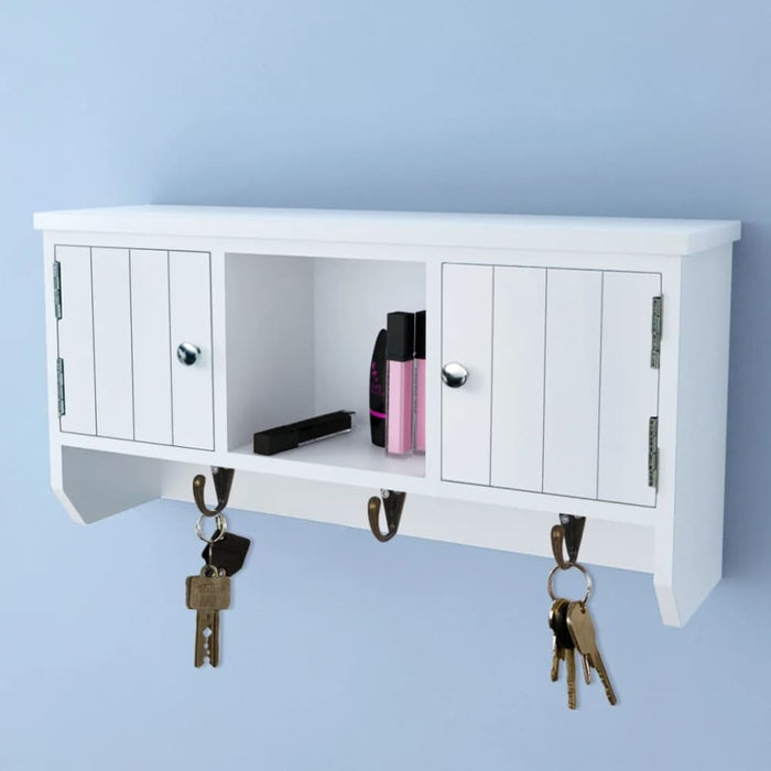 Wall Cabinet For Keys And Jewellery With Doors Hooks Xaonpb
