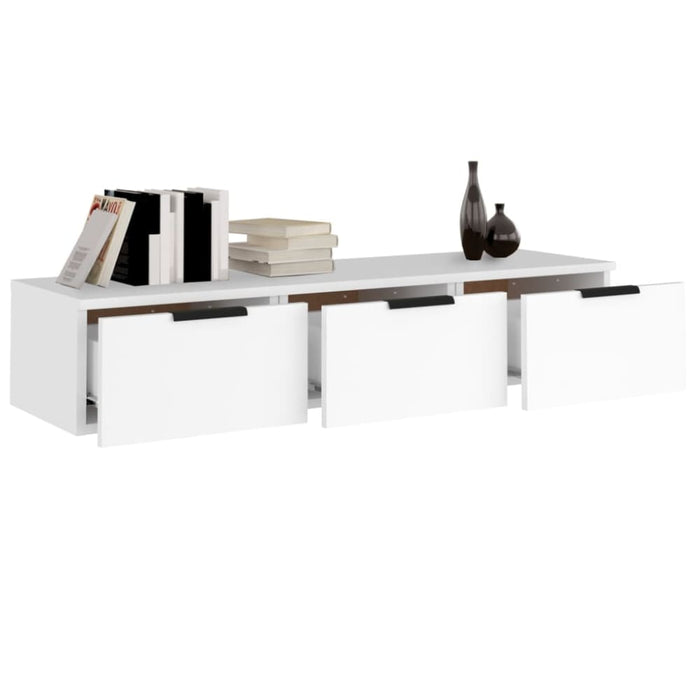 Wall Cabinet White 102x30x20 Cm Engineered Wood Nooabt