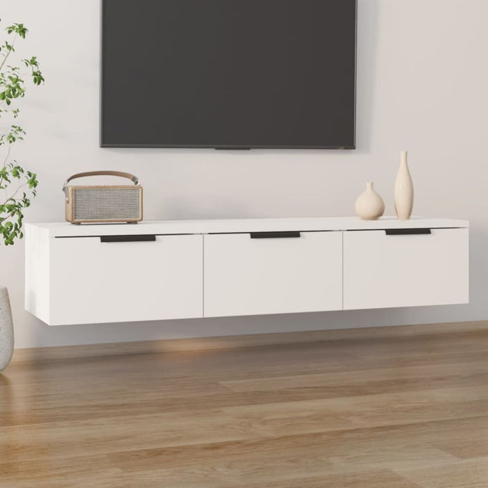 Wall Cabinet White 102x30x20 Cm Engineered Wood Nooabt