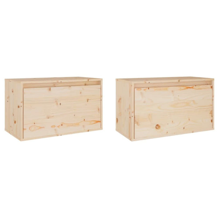 Wall Cabinets 2 Pcs 60x30x35 Cm Solid Wood Pine Notaal