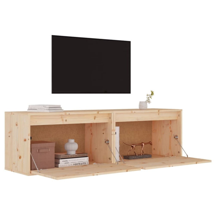 Wall Cabinets 2 Pcs 60x30x35 Cm Solid Wood Pine Notaal