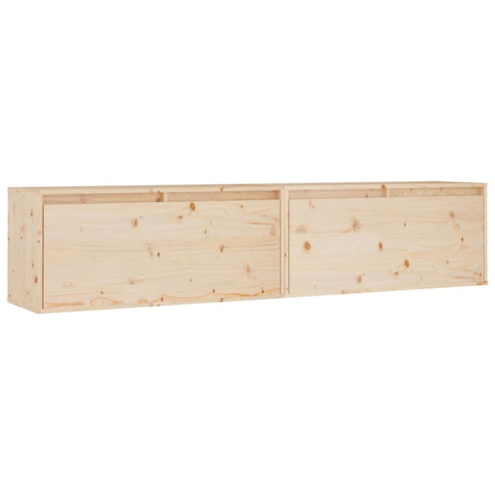 Wall Cabinets 2 Pcs 80x30x35 Cm Solid Wood Pine Notapl
