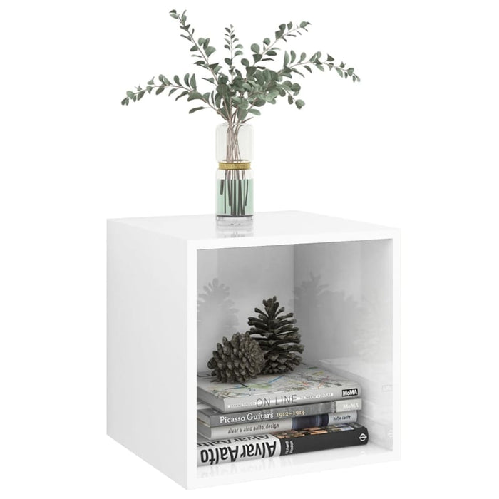 Wall Cabinets 2 Pcs Glossy Look White 37x37x37 Cm Chipboard