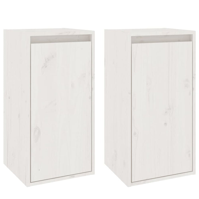 Wall Cabinets 2 Pcs White 30x30x60 Cm Solid Wood Pine Notann