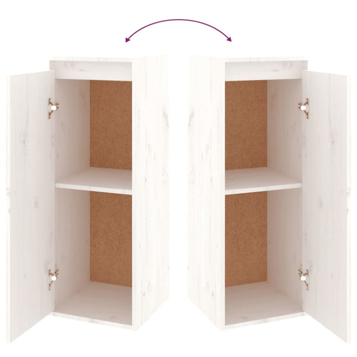 Wall Cabinets 2 Pcs White 30x30x80 Cm Solid Wood Pine Notakn