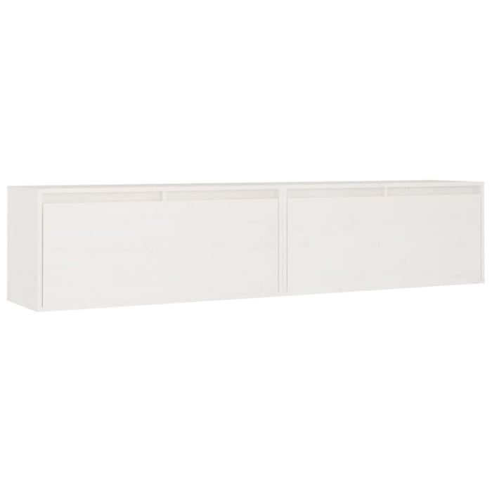 Wall Cabinets 2 Pcs White 80x30x35 Cm Solid Wood Pine Notapn