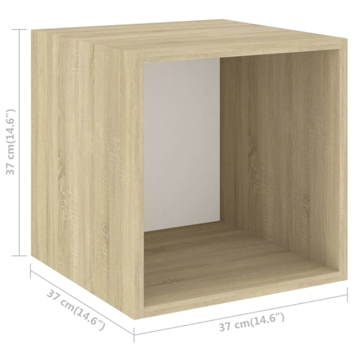 Wall Cabinets 2 Pcs White and Sonoma Oak 37x37x37 Cm