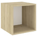 Wall Cabinets 2 Pcs White and Sonoma Oak 37x37x37 Cm