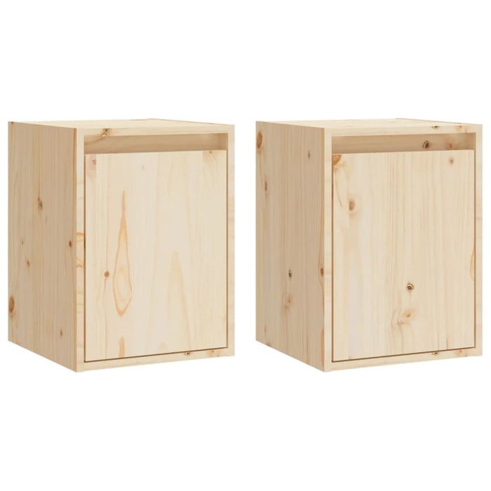 Wall Cabinets 2pcs 30x30x40 Cm Solid Wood Pine Notail