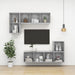 Wall Cabinets 4 Pcs Concrete Grey Chipboard Nbpapn
