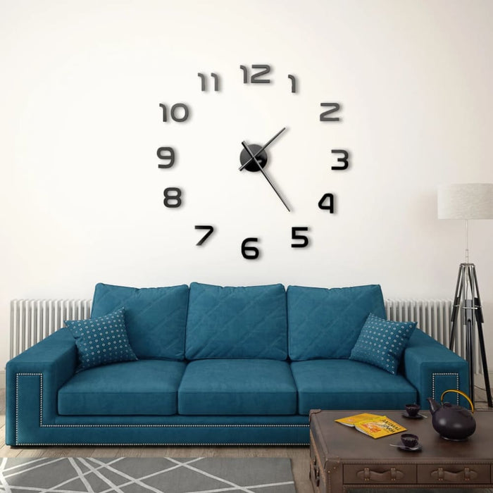 3d Wall Clock Modern Design 100 Cm Xxl Black Pbltk