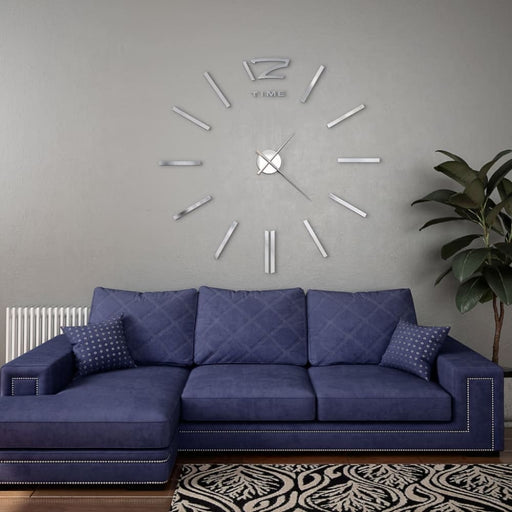 3d Wall Clock Modern Design 100 Cm Xxl Silver Pblti